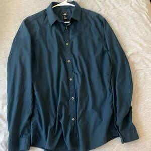 H&M navy blue button up
